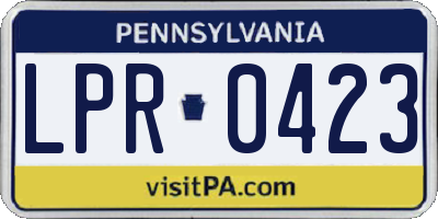 PA license plate LPR0423