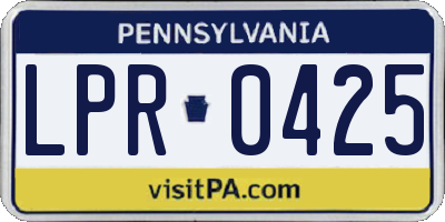 PA license plate LPR0425