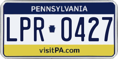 PA license plate LPR0427
