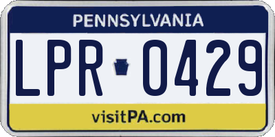 PA license plate LPR0429
