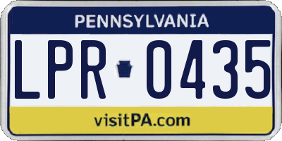PA license plate LPR0435