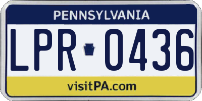 PA license plate LPR0436