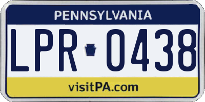 PA license plate LPR0438