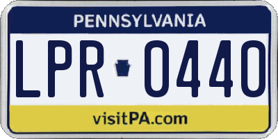PA license plate LPR0440