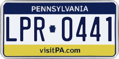 PA license plate LPR0441