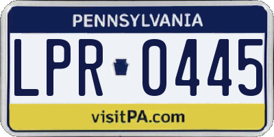 PA license plate LPR0445