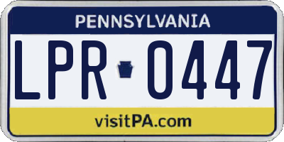 PA license plate LPR0447