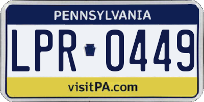 PA license plate LPR0449