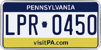 PA license plate LPR0450
