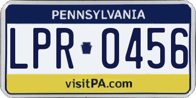 PA license plate LPR0456