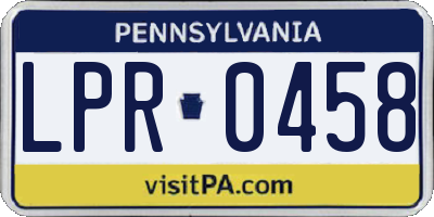 PA license plate LPR0458