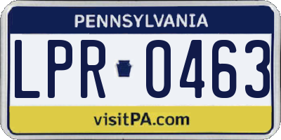 PA license plate LPR0463