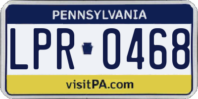 PA license plate LPR0468
