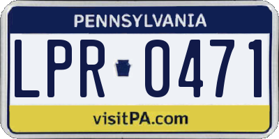 PA license plate LPR0471