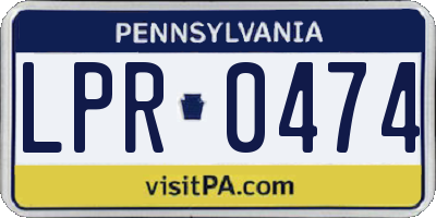 PA license plate LPR0474
