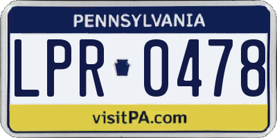 PA license plate LPR0478