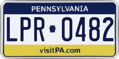 PA license plate LPR0482