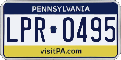 PA license plate LPR0495