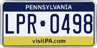 PA license plate LPR0498