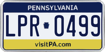 PA license plate LPR0499