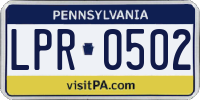PA license plate LPR0502