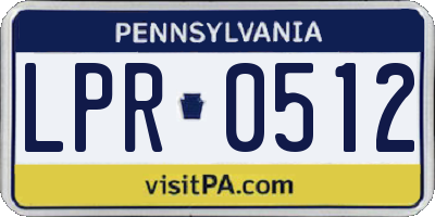 PA license plate LPR0512