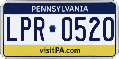 PA license plate LPR0520