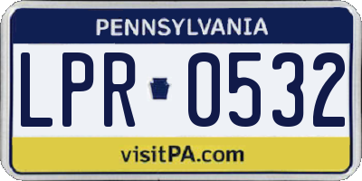 PA license plate LPR0532