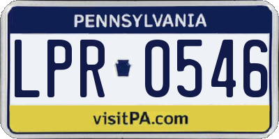PA license plate LPR0546