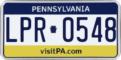 PA license plate LPR0548