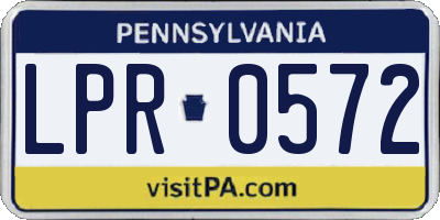 PA license plate LPR0572