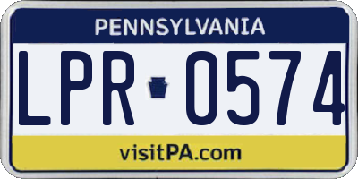 PA license plate LPR0574