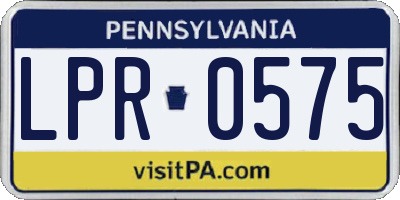 PA license plate LPR0575