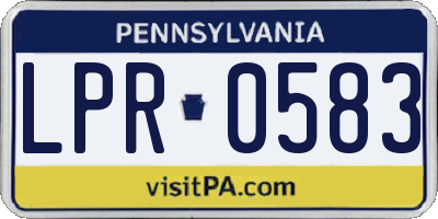 PA license plate LPR0583