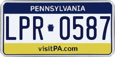 PA license plate LPR0587
