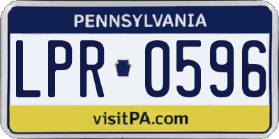 PA license plate LPR0596
