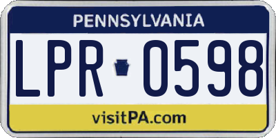 PA license plate LPR0598