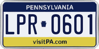 PA license plate LPR0601