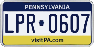 PA license plate LPR0607