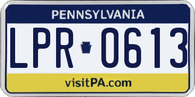 PA license plate LPR0613