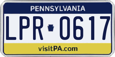 PA license plate LPR0617
