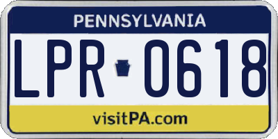 PA license plate LPR0618
