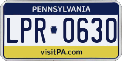 PA license plate LPR0630
