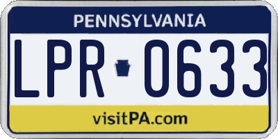PA license plate LPR0633