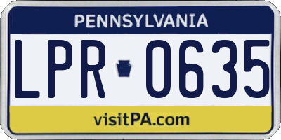 PA license plate LPR0635