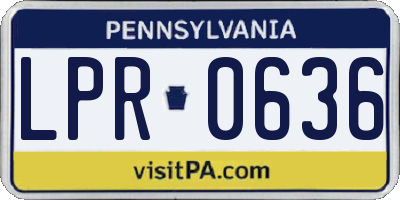 PA license plate LPR0636