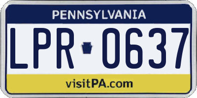 PA license plate LPR0637