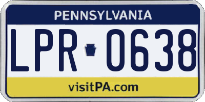 PA license plate LPR0638
