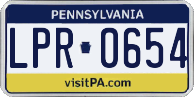 PA license plate LPR0654