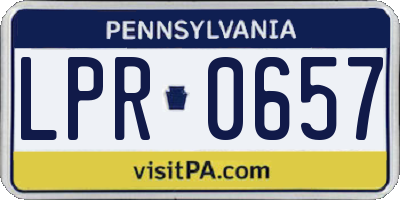 PA license plate LPR0657
